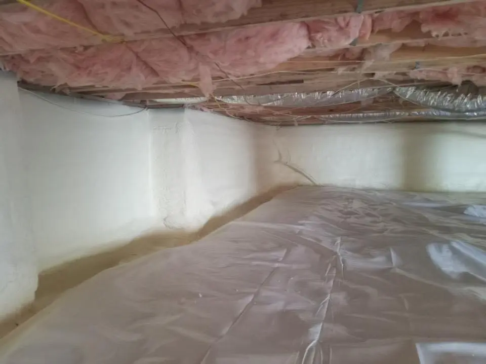 Crawl space encapsulation with closed-cell spray foam for Roof Leak Repair in Wickliffe